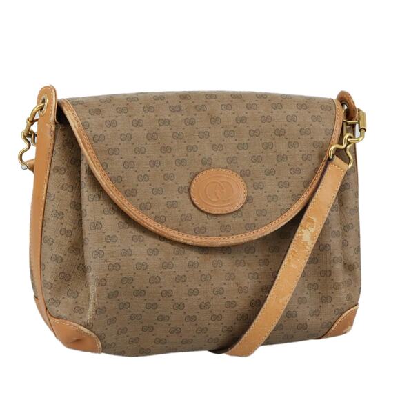 GUCCI Micro GG Supreme Shoulder Bag Pvc Beige Gold - Picture 1 of 16